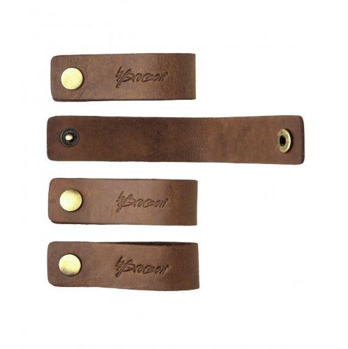 By Brorson 4 Servietringe Ø: 5 cm - Cognac Farvet Skind OUTLET