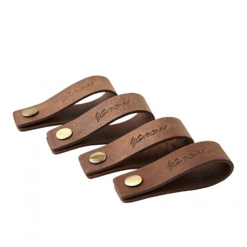 By Brorson 4 Servietringe Ø: 5 cm - Cognac Farvet Skind OUTLET