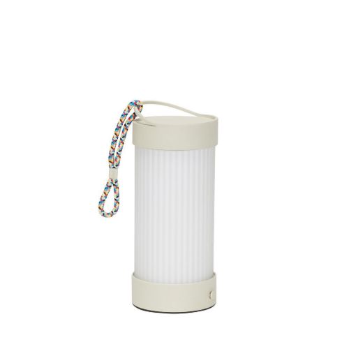 Hübsch Camp Transportabel Lampe H: 21 cm - Sand/Hvid/Flerfarvet OUTLET
