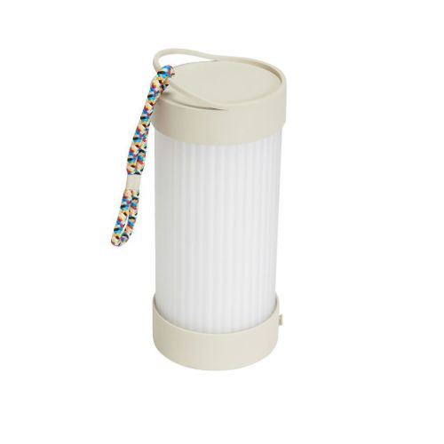 Hübsch Camp Transportabel Lampe H: 21 cm - Sand/Hvid/Flerfarvet OUTLET