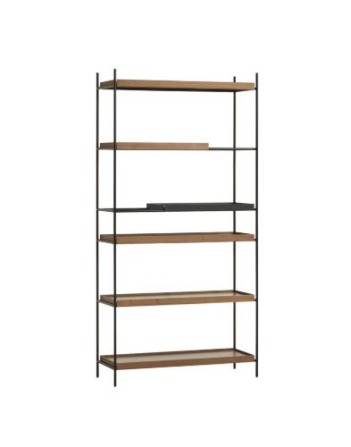 Woud Tray Shelf Høj Style 22 201x100 cm - Sort/Valnød