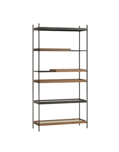 Woud Tray Shelf Høj Reol Style 20 201x100 cm - Sort/Valnød