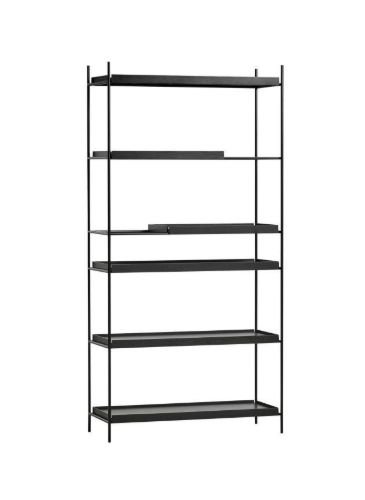 Woud Tray Shelf Høj Style 9 H: 201 cm - Sort/Eg