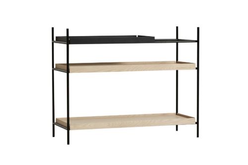 Woud Tray Shelf Lav Style 3 H: 81 cm - Sort Eg/Hvidpigmenteret Eg