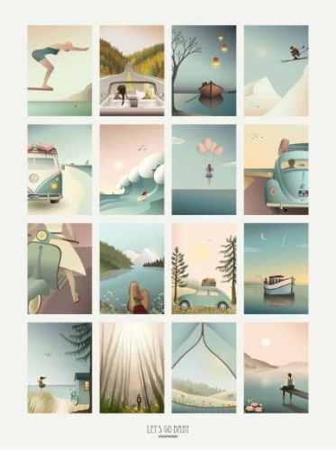 VisseVasse Plakat 15x21 cm - Let's go baby OUTLET