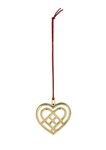 Rosendahl Karen Blixens Jul Flettet Julehjerte H: 6,5 cm - Forgyldt OUTLET