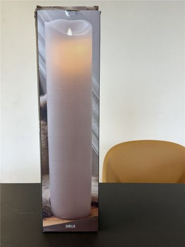 Sirius Venus vokslys H: 50 cm hvid m/timer  OUTLET
