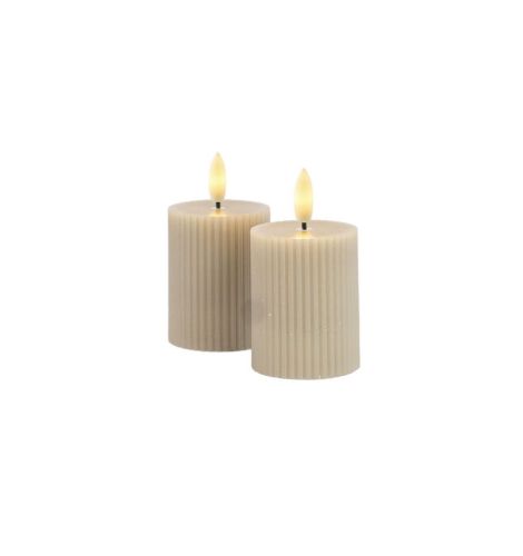 Sirius Smilla Genopladelige LED Stearinlys Sæt 2 stk. 5x6,5 cm - Varm Grå OUTLET 