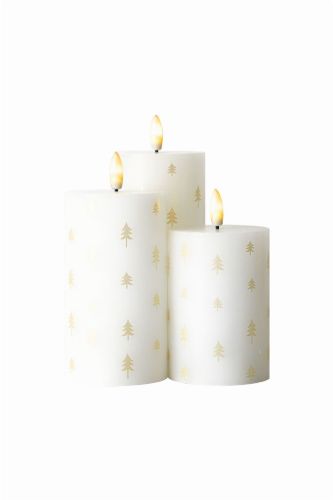 Sirius Sille Genopladelige Ø: 7,5 cm Sæt af 3 stk. - White/Gold OUTLET