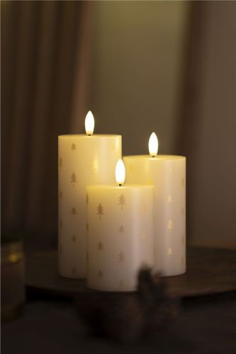 Sirius Sille Genopladelige Ø: 7,5 cm Sæt af 3 stk. - White/Gold OUTLET